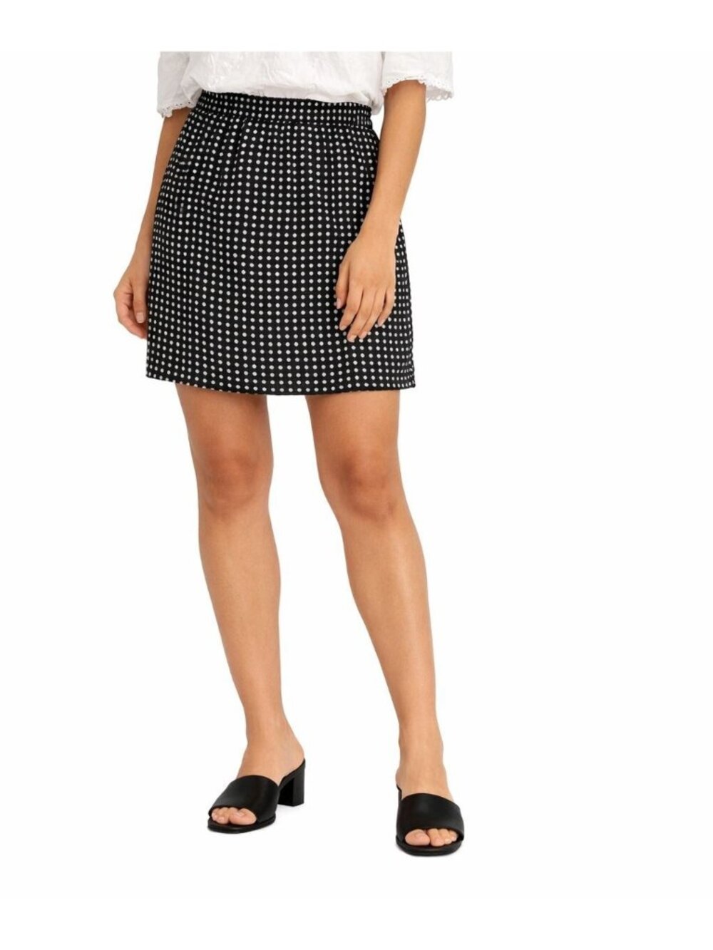 J.Crew Black & White Polka Dot Elastic Waist Short Skirt – Size 6